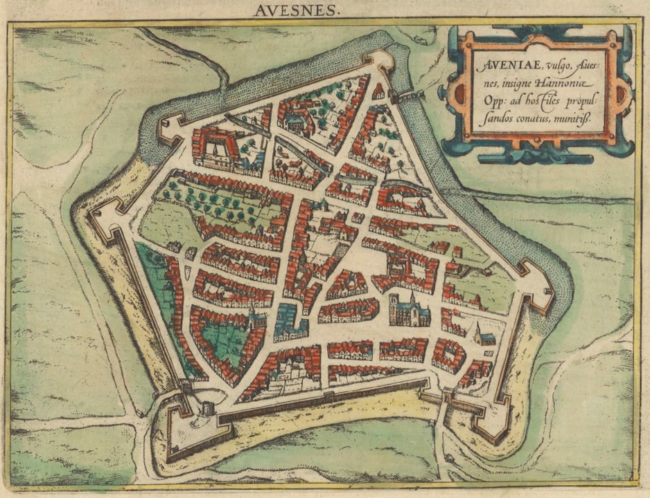 Avesnes sur Helpe sur un plan de 1645.