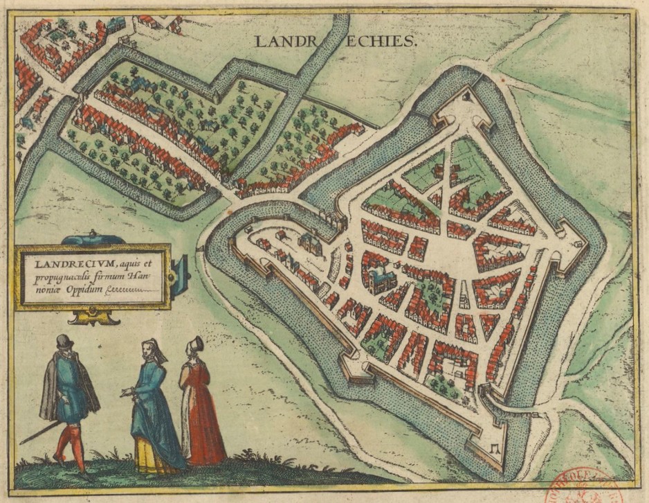 Landrecies sur un plan de 1645.