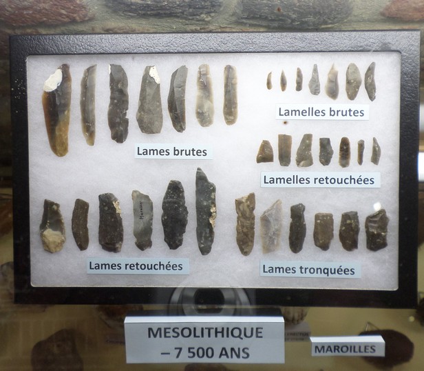Musée des Évolutions à Bousies, outils en silex.