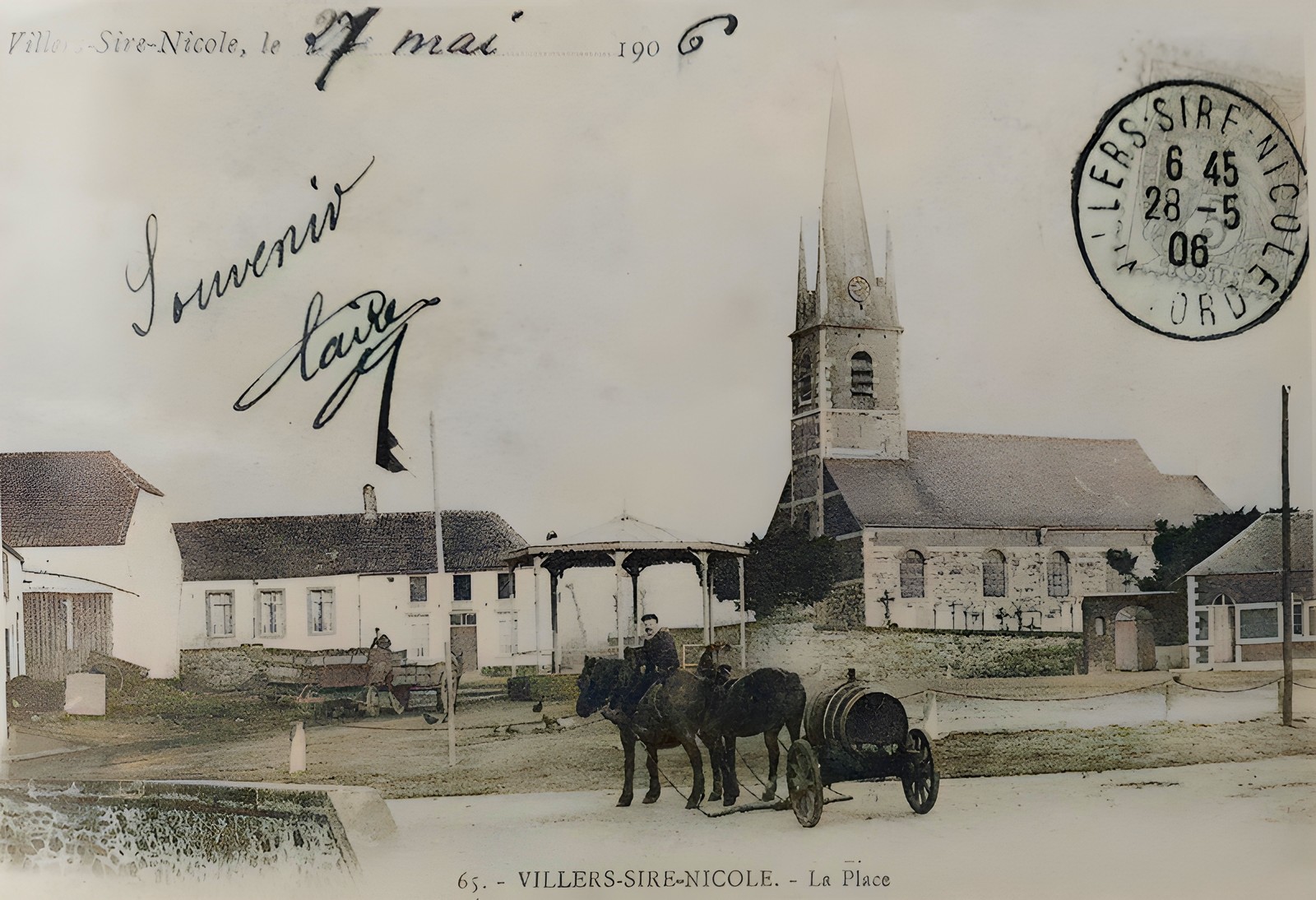 Place de Villers Sire Nicole en 1906.