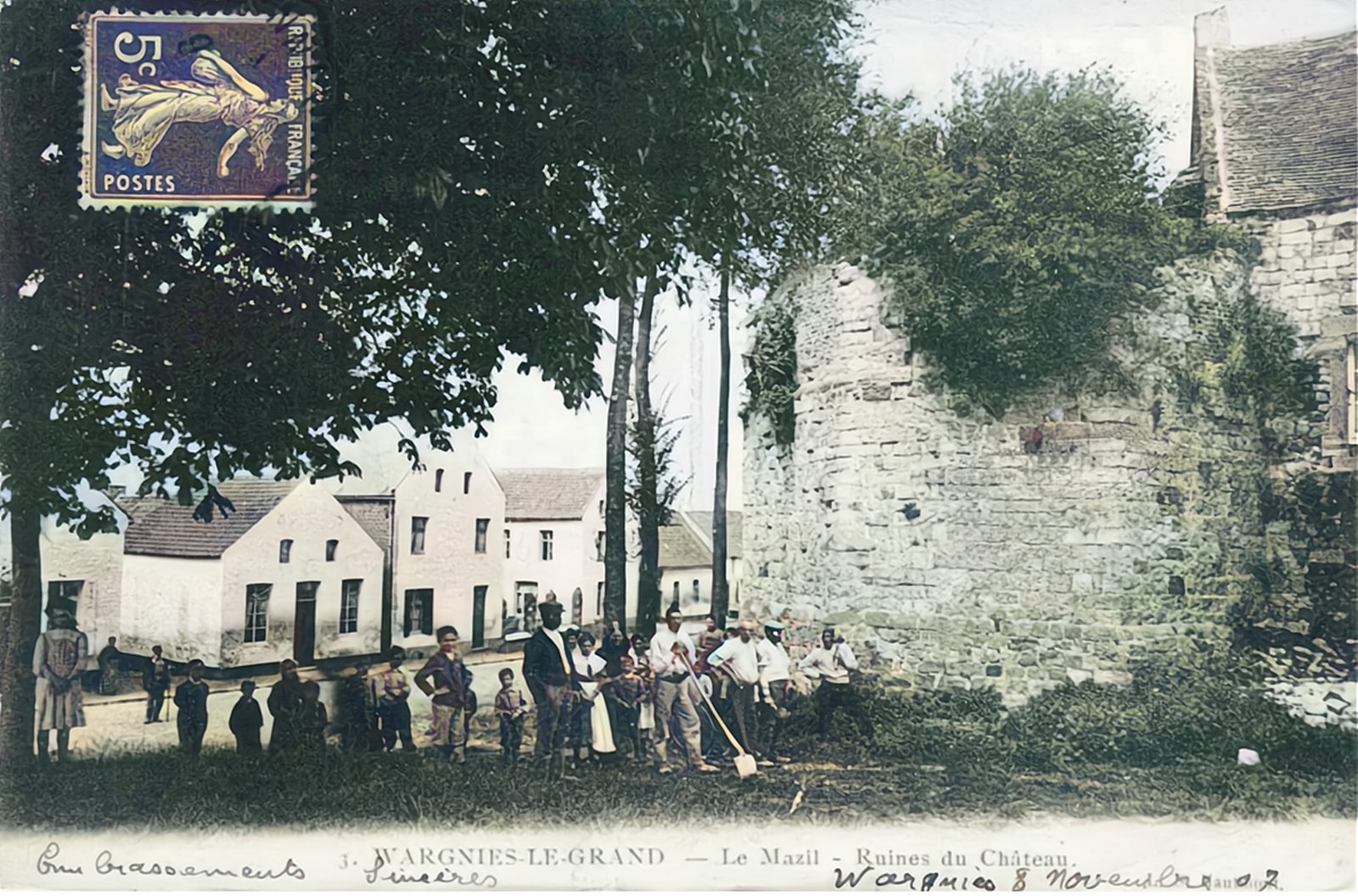 Souterrains du château de Wargnies le Grand, carte postale ancienne