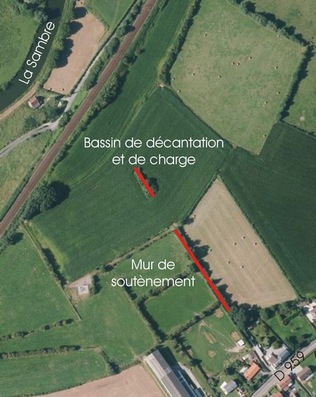 Bassin de charge et mur de St Rémy du Nord