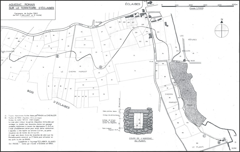 carte du secteur d'Eclaibes réalisées par Jean Vaillant en 1962