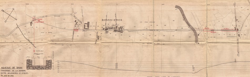 Le parcours de l'aqueduc à Boussières