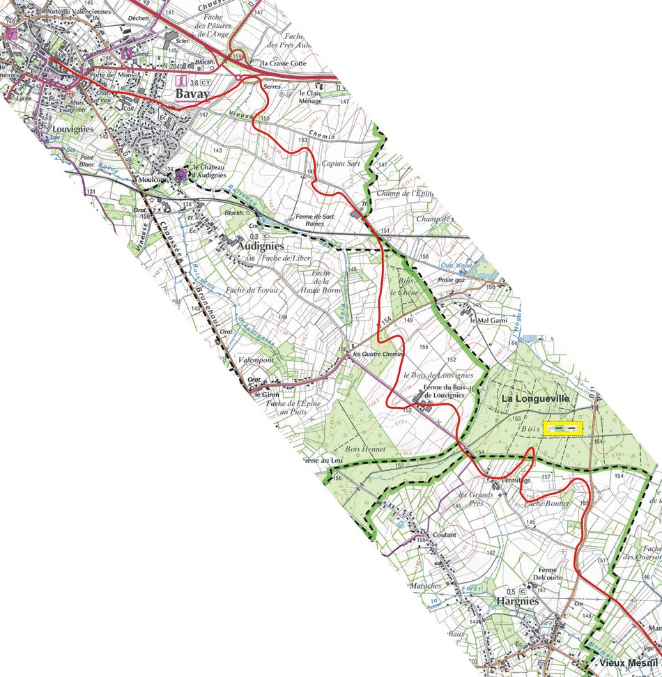 Parcours de l'aqueduc de Vieux Mesnil à Bavay