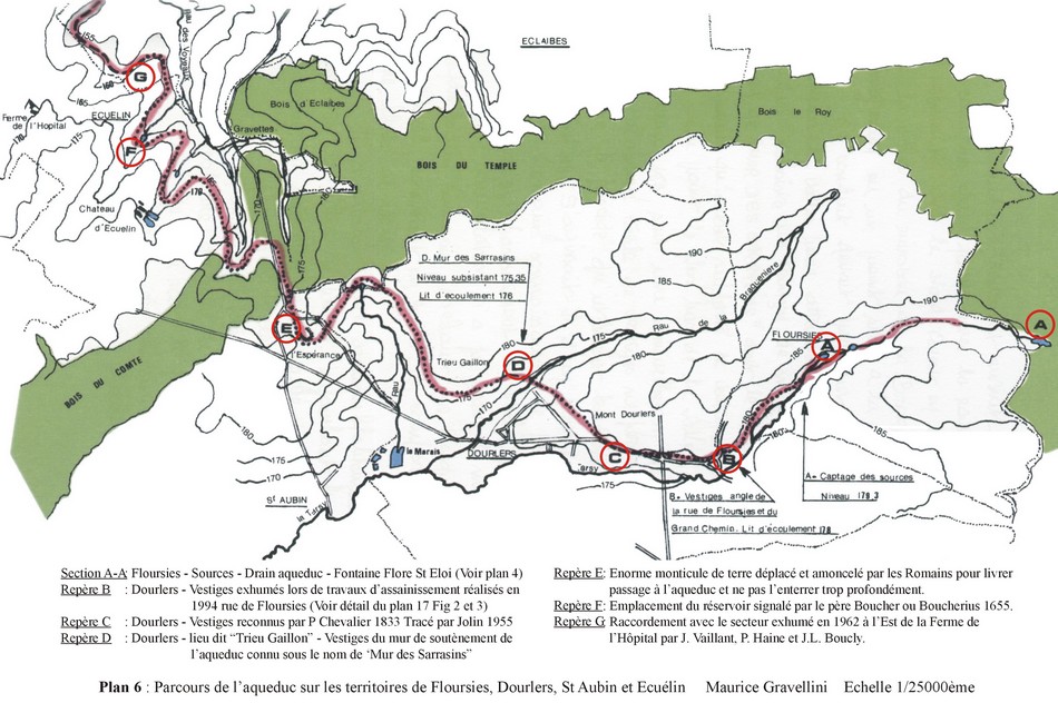 Carte du secteur Floursies, Dourlers, St Aubin, Ecuélin par Maurice Gravellini