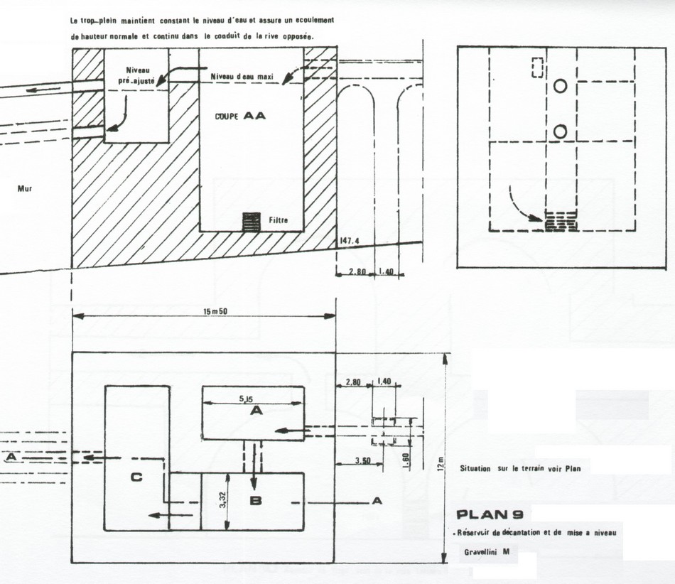 Les bassins de charge et de décantation de M. Gravellini
