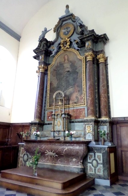 Autel et retable de l'église d'Aymeries.
