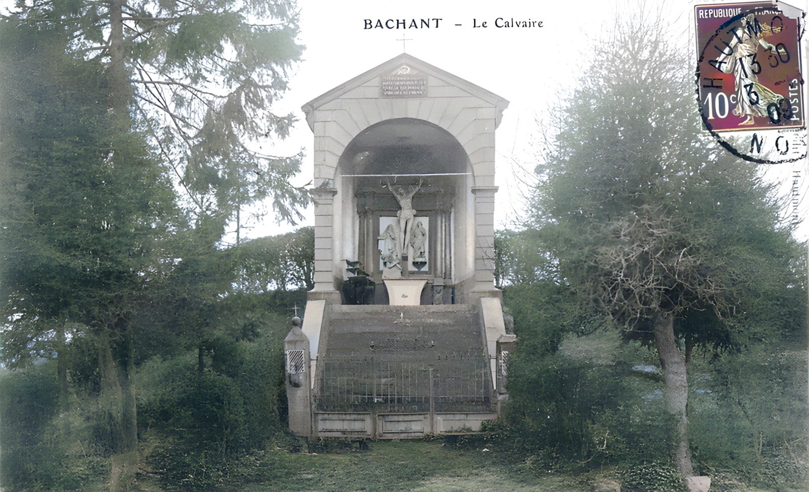 Le calvaire de Bachant en 1909.