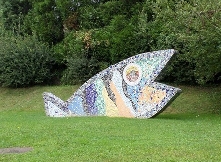 Sculpture en mosaïque à Boussois