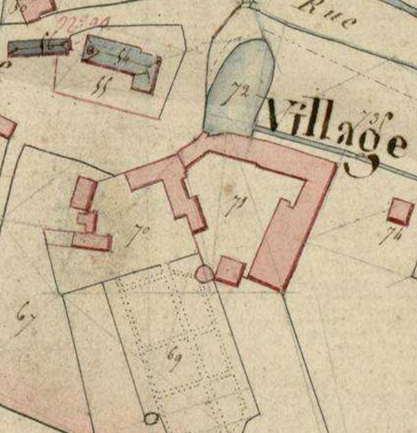 Le château de Beaurieux sur le cadastre de 1828