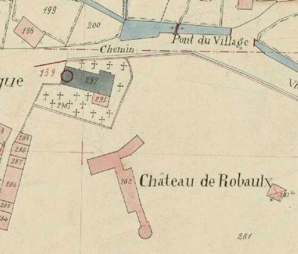Le château de Beaurieux sur le cadastre de 1901