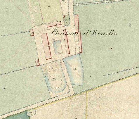 Château d'Ecuélin, Cadastre Napoléonien - 1860