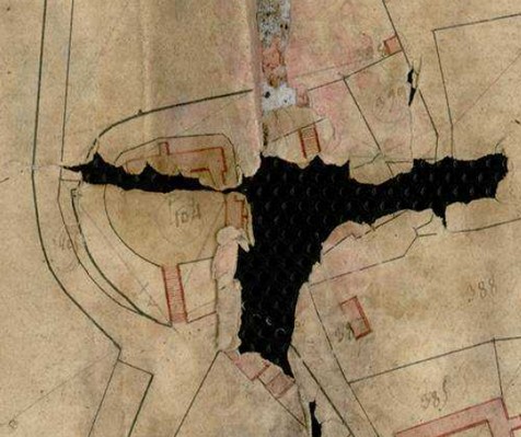 Château d'Eth sur le cadastre de 1826.