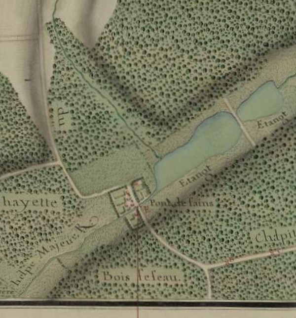 Le pont de Sains sur l'atlas de Trudaine.
