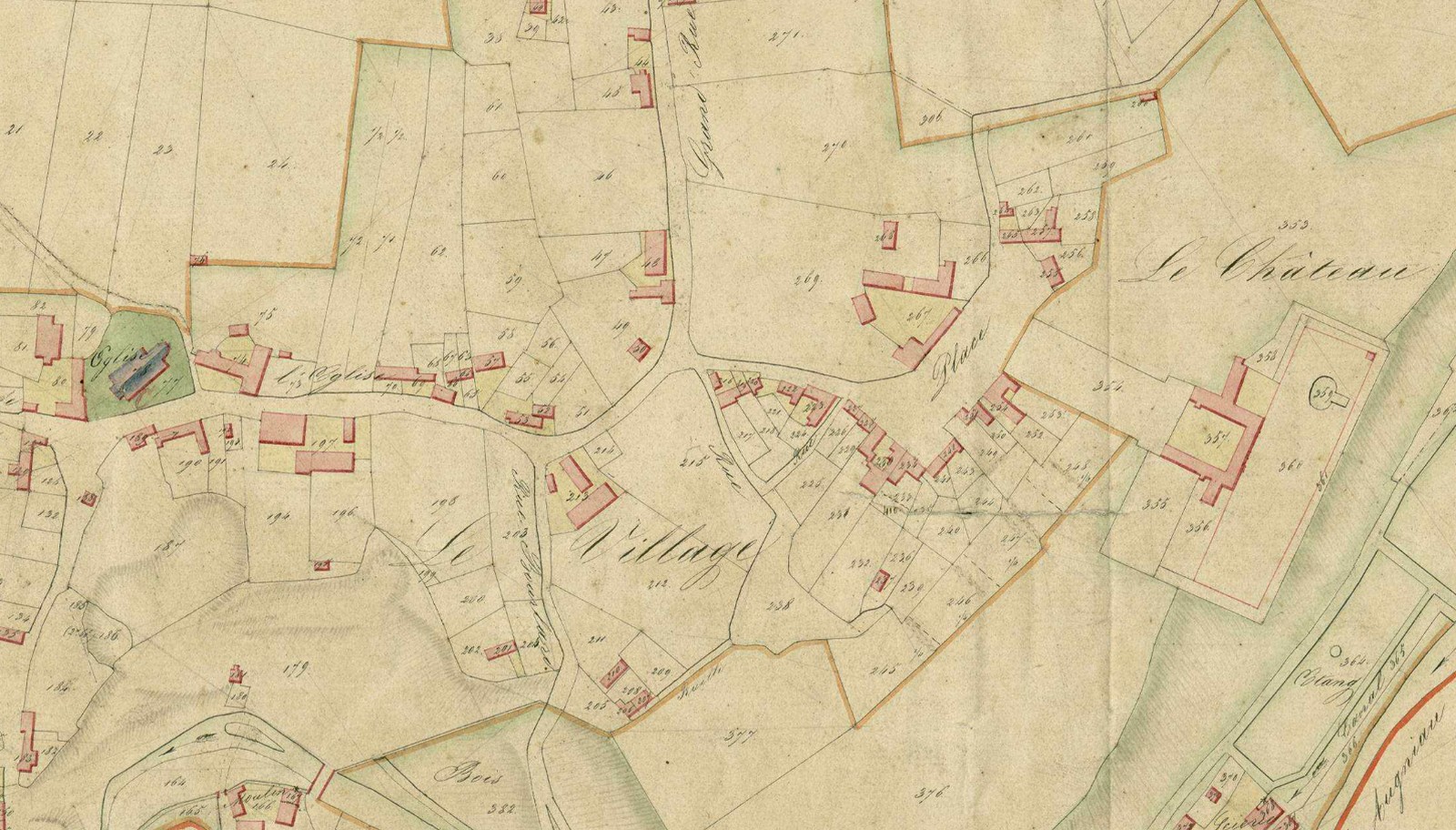 Château de Gussignies, cadastre de 1831