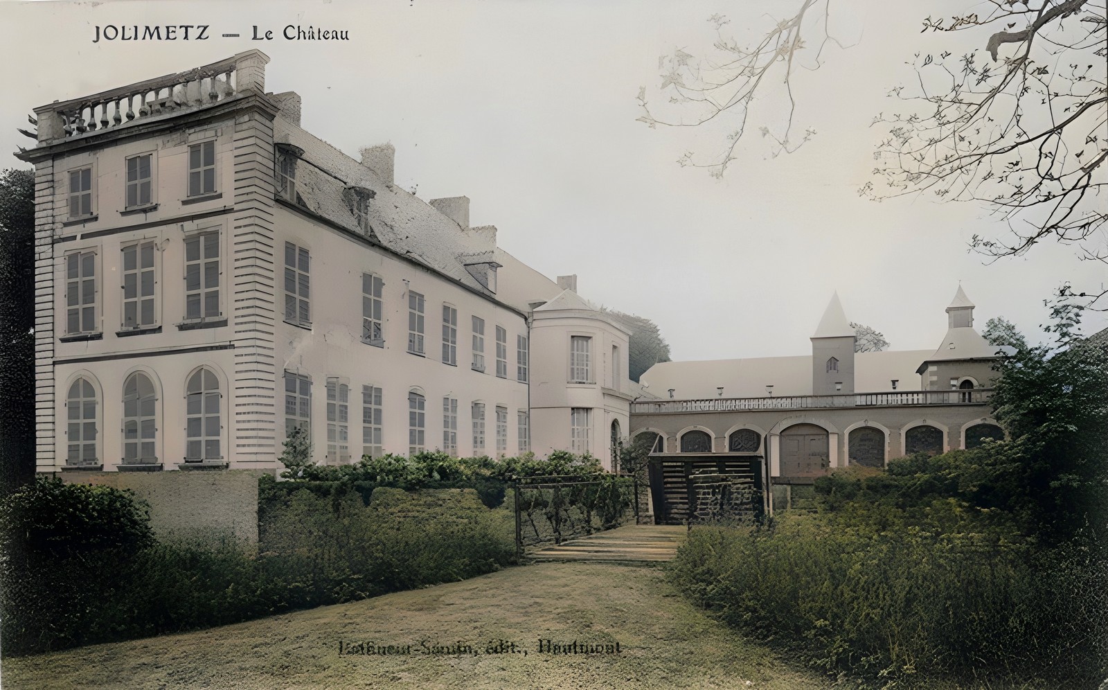 Le château de Jolimetz, carte postale ancienne.