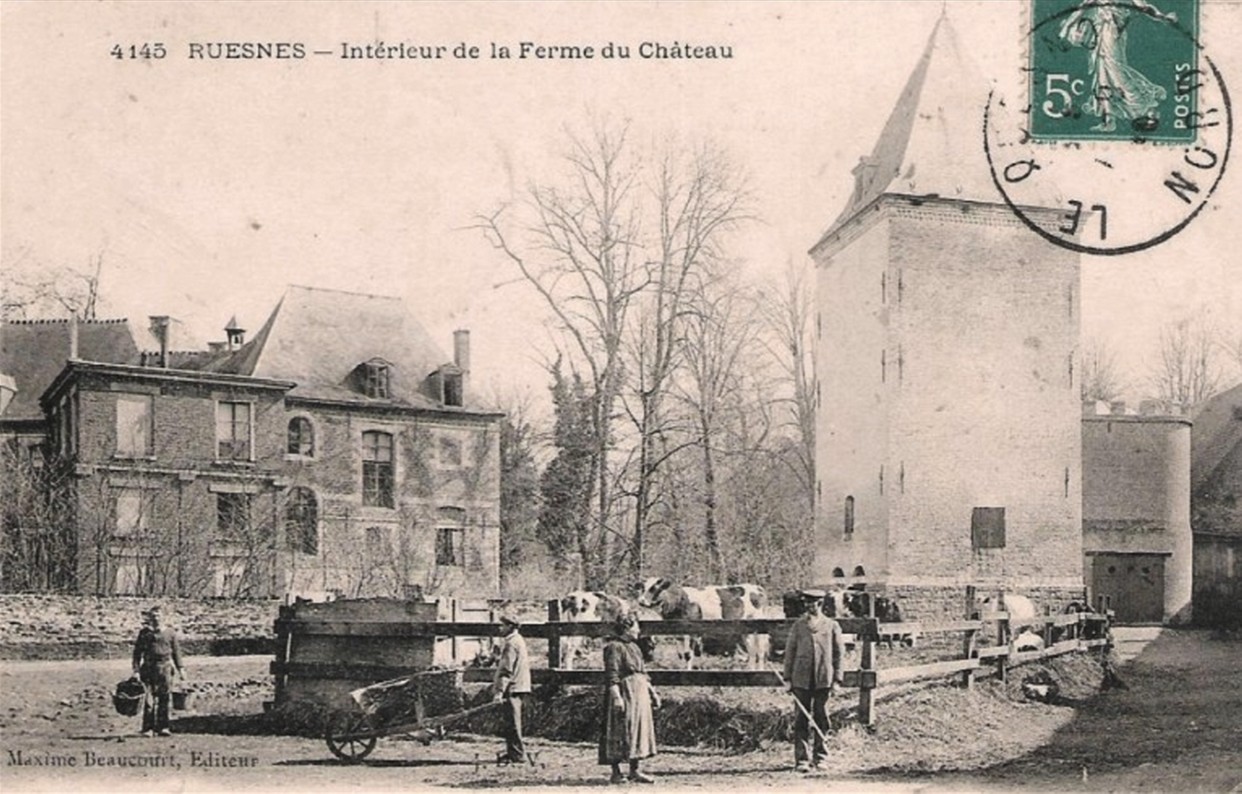 cartes postales du château de Ruesnes au début du 20ème siècle.