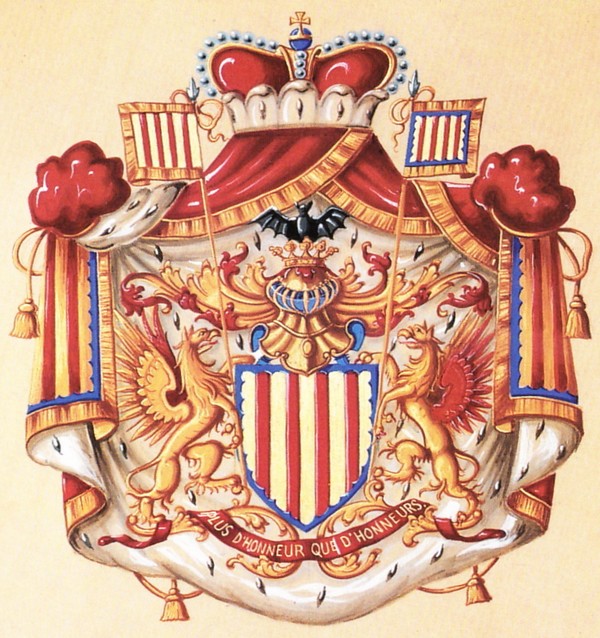 Les armoiries des Princes de Merode au château de Trélon. 