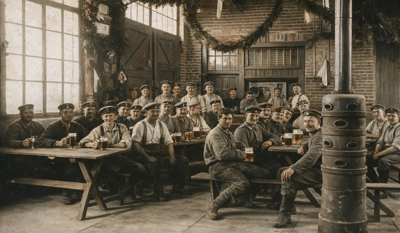 Le dirigeable à Maubeuge, les douches