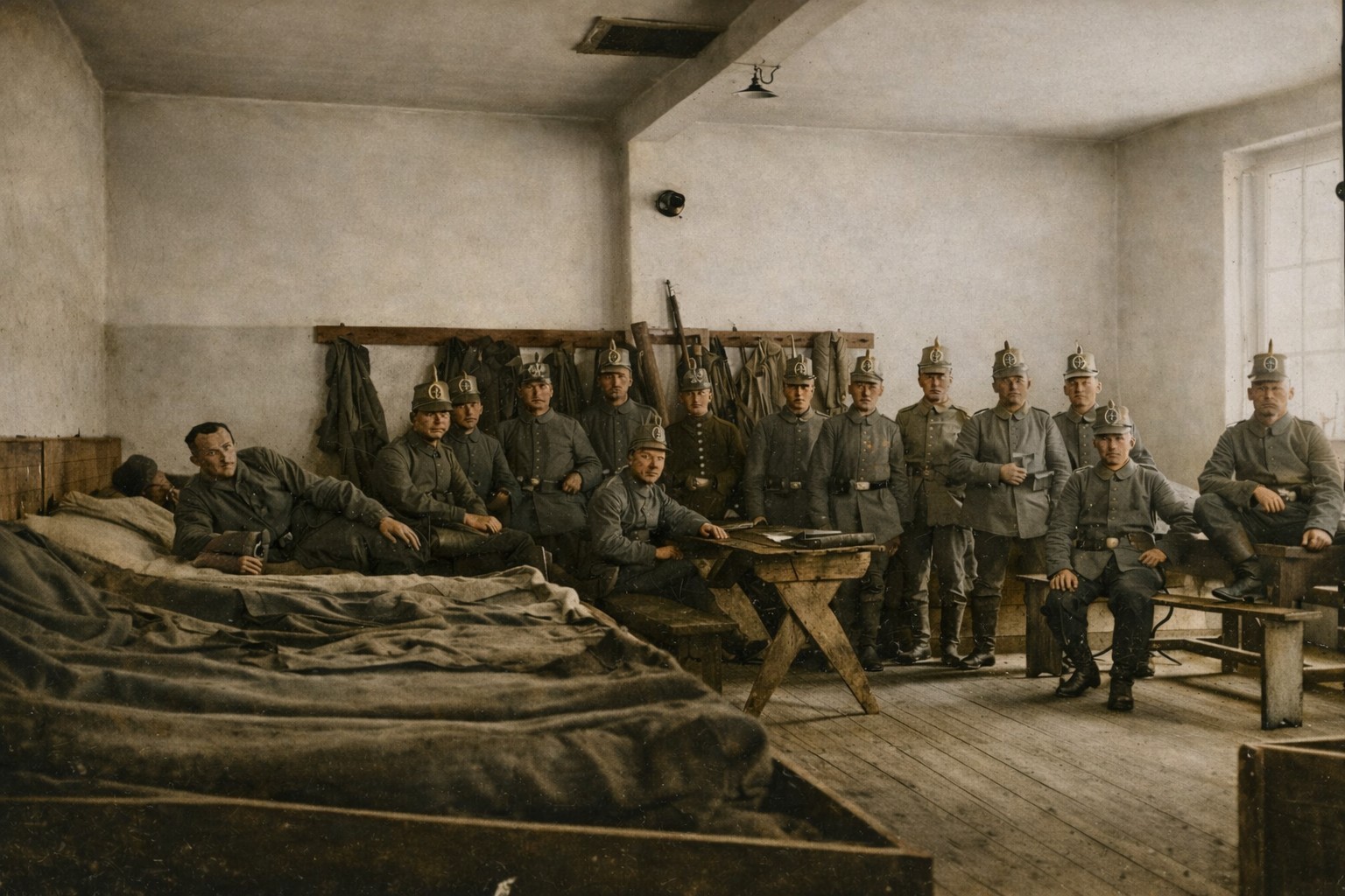 Le dirigeable à Maubeuge, les douches