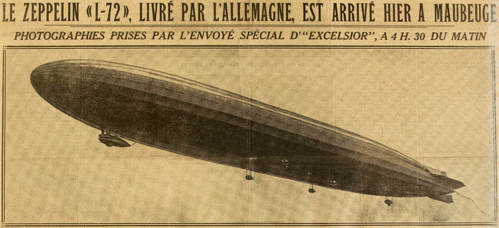 Le dirigeable à Maubeuge, le Zeppelin