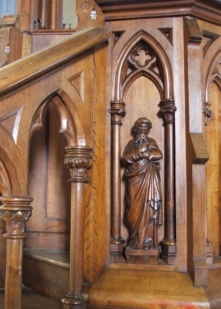 Détail de la chaire , église de Dourlers