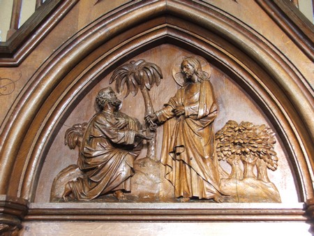 Détail du confessionnal , église de Dourlers