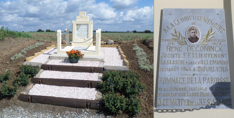 La stèle René Deconinck à Dourlers.