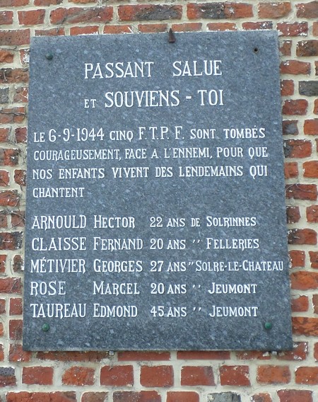 Plaque du souvenir à Eccles.