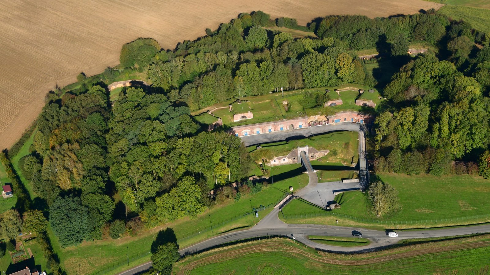 Fort Leveau à Feignies, vue aérienne