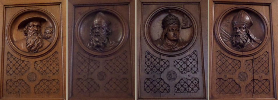 Eglise de Frasnoy : les panneaux de la chaire.