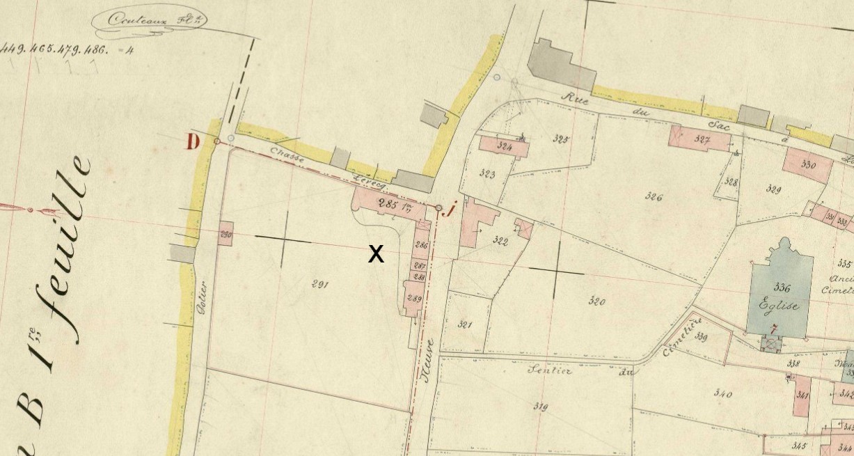 Demeure du baron l'Epine à  Gommegnies (cadastre)