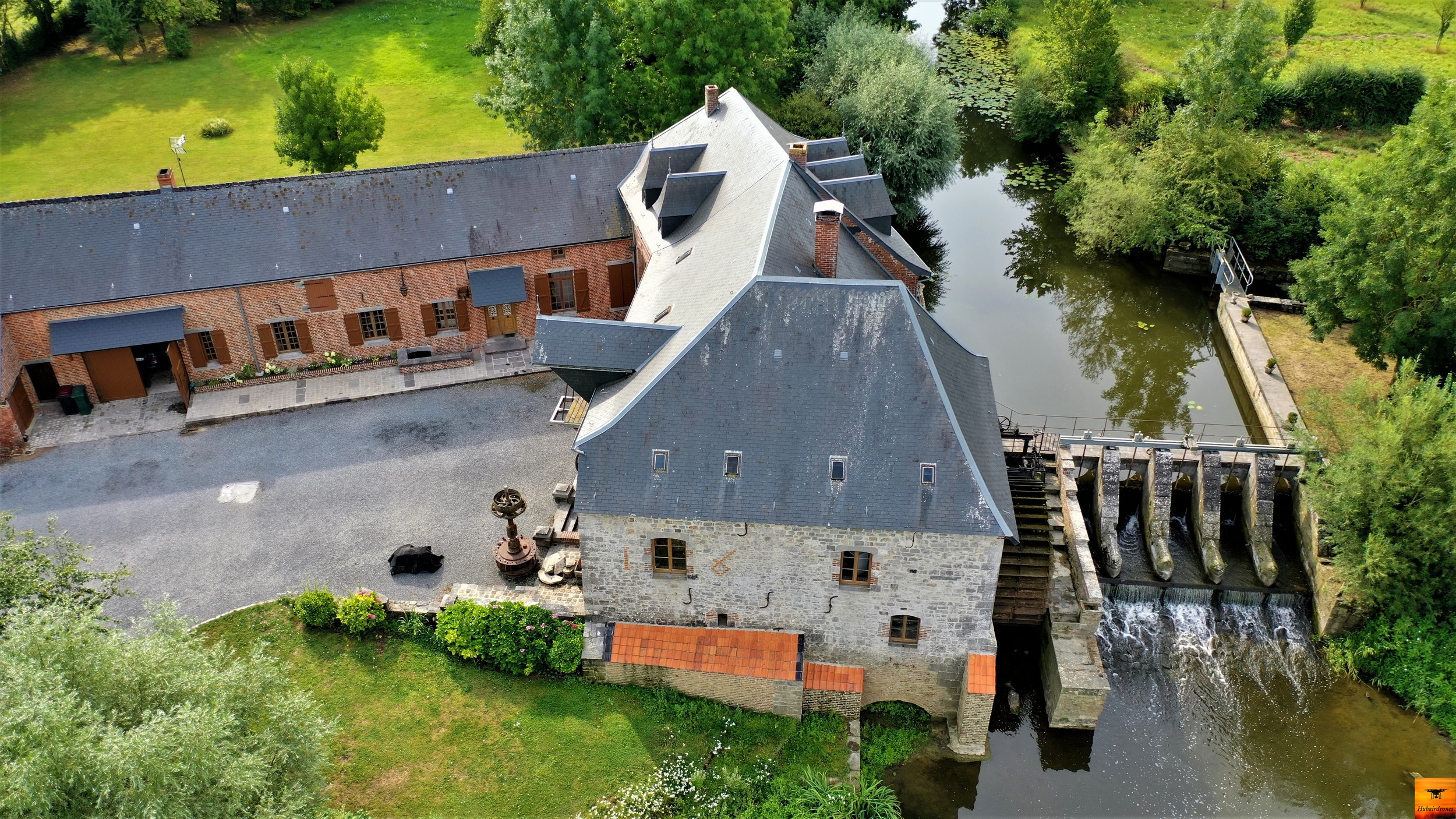 Vue aérienne du moulin de Grand Fayt