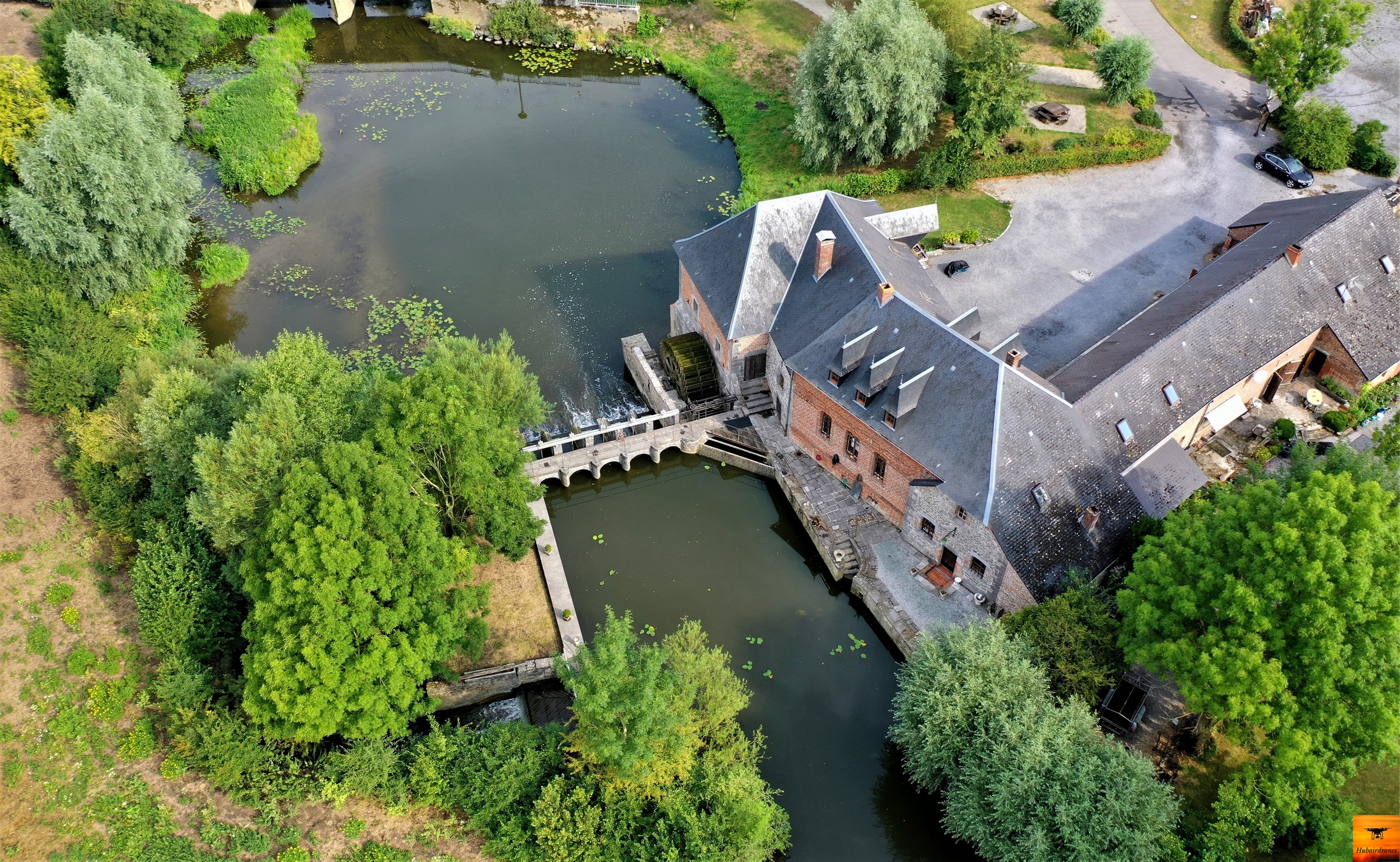 Vue aérienne du moulin de Grand Fayt