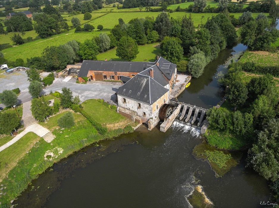 Vue aérienne du moulin de Grand Fayt