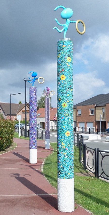 Les mosaïques de Brigitte Gagnepain à Hautmont.