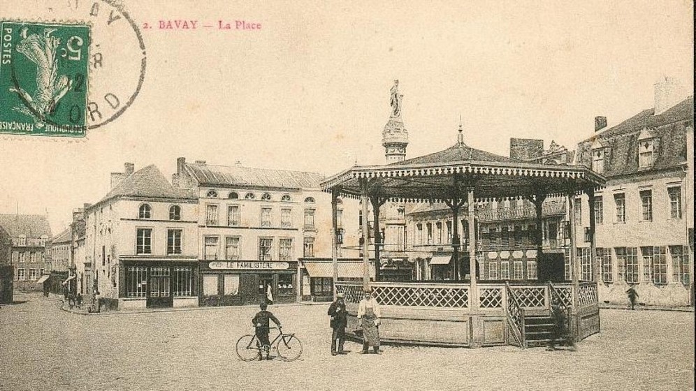 Le kiosque à musique de Bavay, carte postale ancienne.