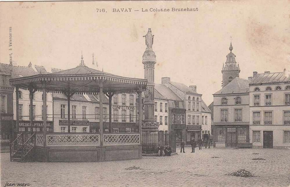 Le kiosque à musique de Bavay, carte postale ancienne.