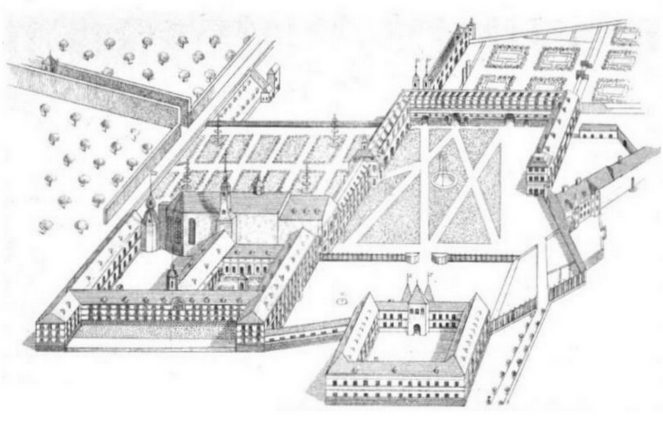 L'abbaye de Liessies sur un tableau situé dans l'église (non daté)
