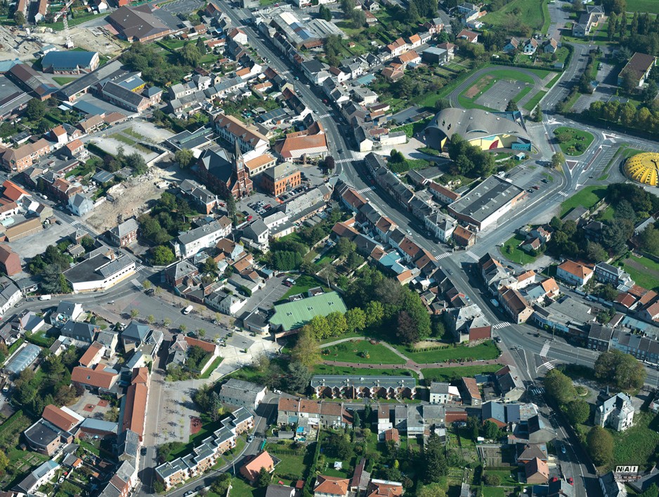 Vue aérienne de Louvroil.