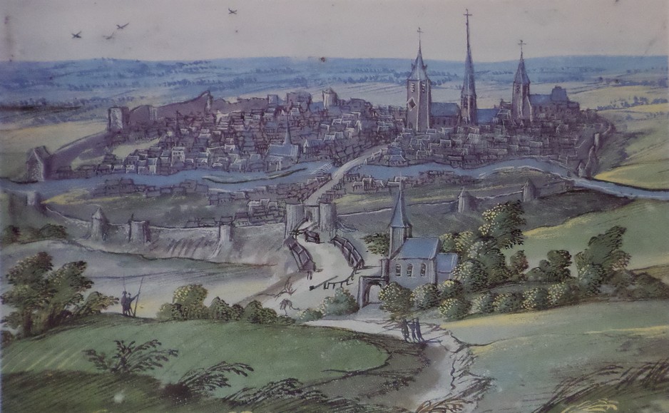 L'enceinte médiévale de Maubeuge sur les albums de Croÿ. Vauban la remplacera par des fortification dans le dernier quart du 17 ème siècle. 