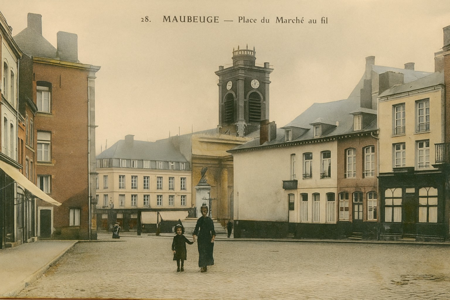 Maubeuge, la place du marché aux Fils.