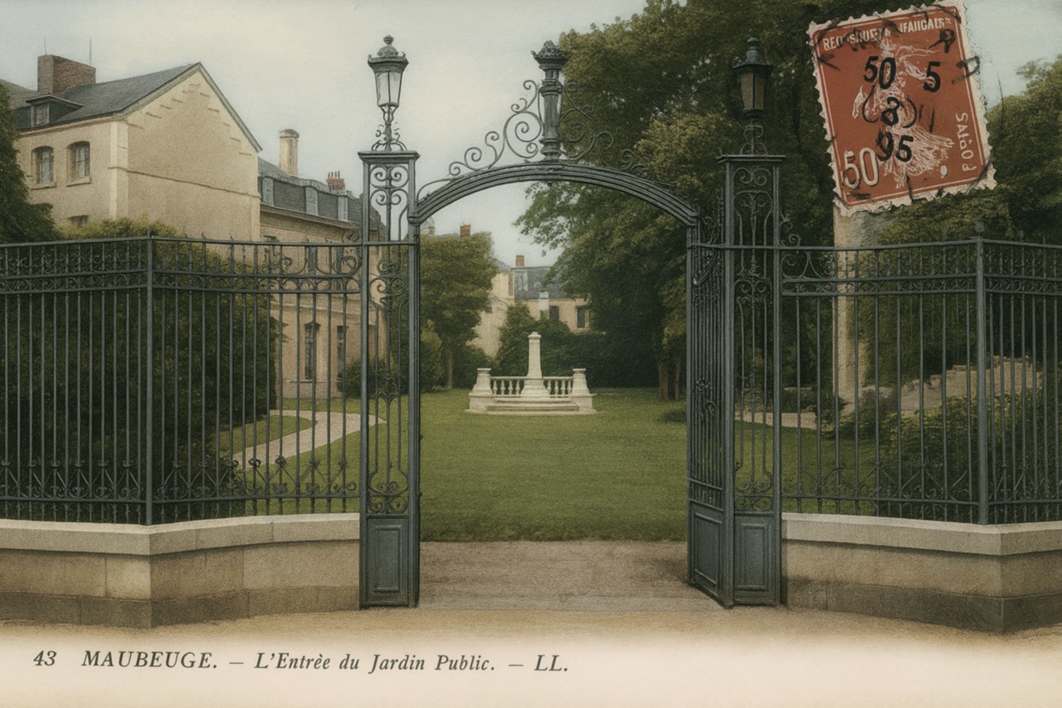 Cartes postales anciennes de Maubeuge, jardin public