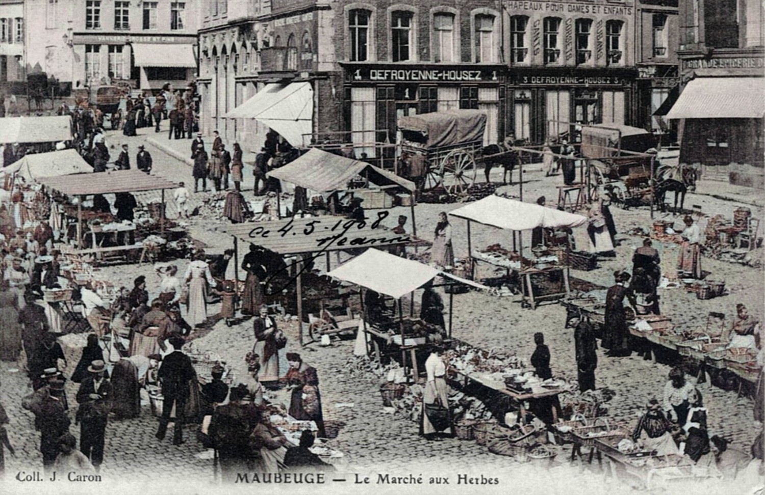 Cartes postales de Maubeuge, Marché aux Herbes.