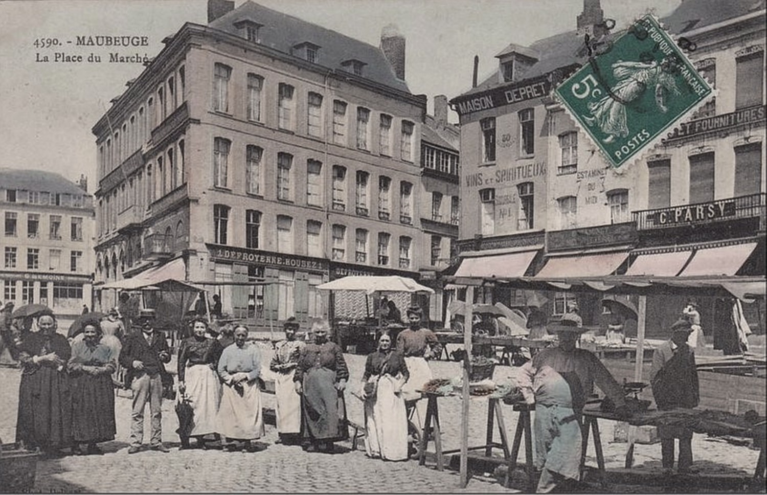 Cartes postales de Maubeuge, Marché aux Herbes.