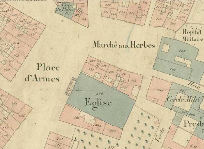 Marché aux Herbes sur le cadastre de 1887