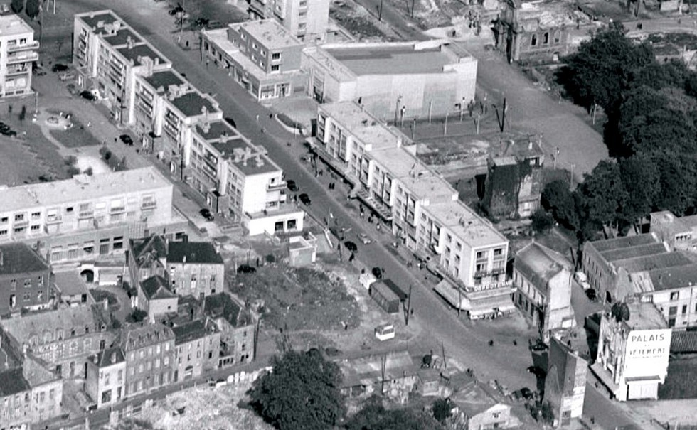 vue aérienne de Maubeuge en pleine reconstruction