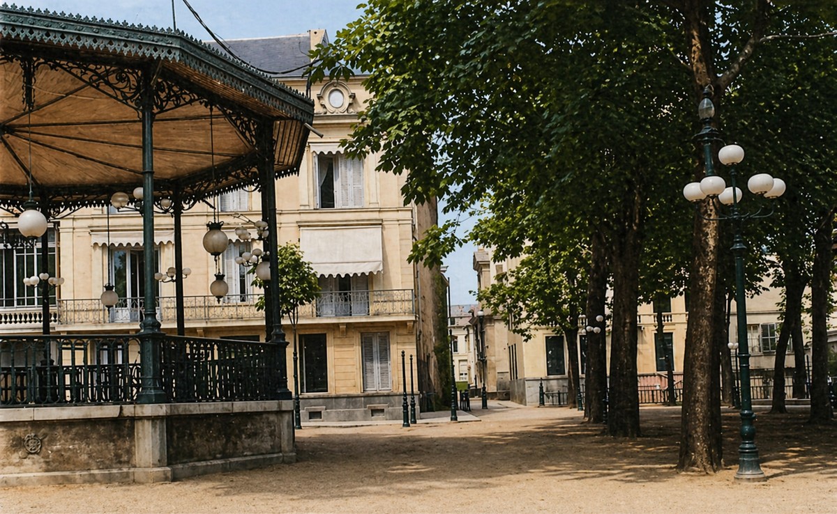 Cartes postales anciennes de Maubeuge, Place Verte, le kiosque