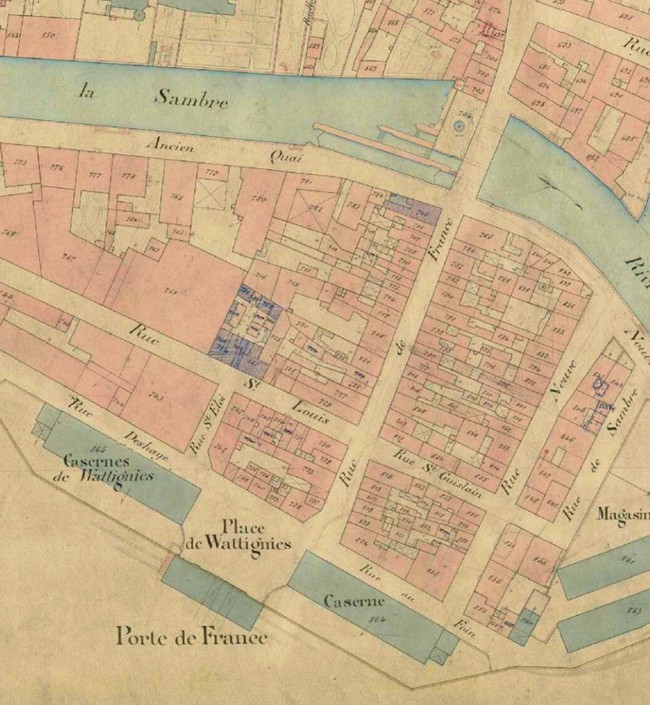 cadastre de Maubeuge, Porte de France, rue de France
